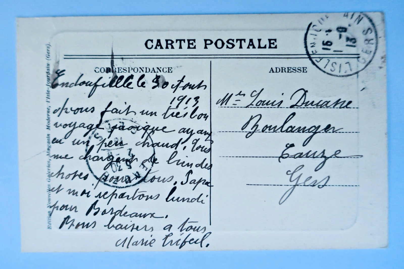 Isle-Jourdain 32 GERS rue de la république 1913 devanture - La Librairie Antique
