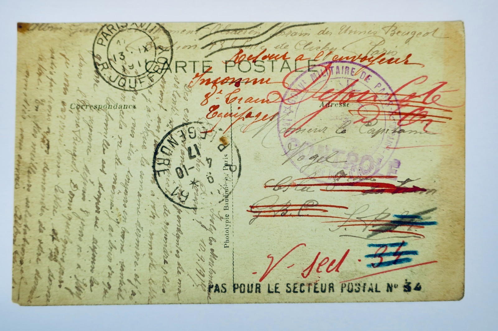 Issy les Moulineaux place voltaire 1917 Gouvt militaire de Paris - La Librairie Antique