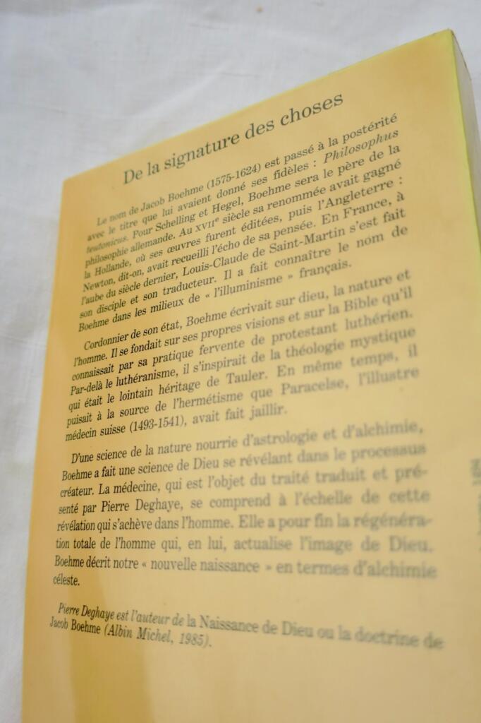 Jacob Boehme De la signature des choses