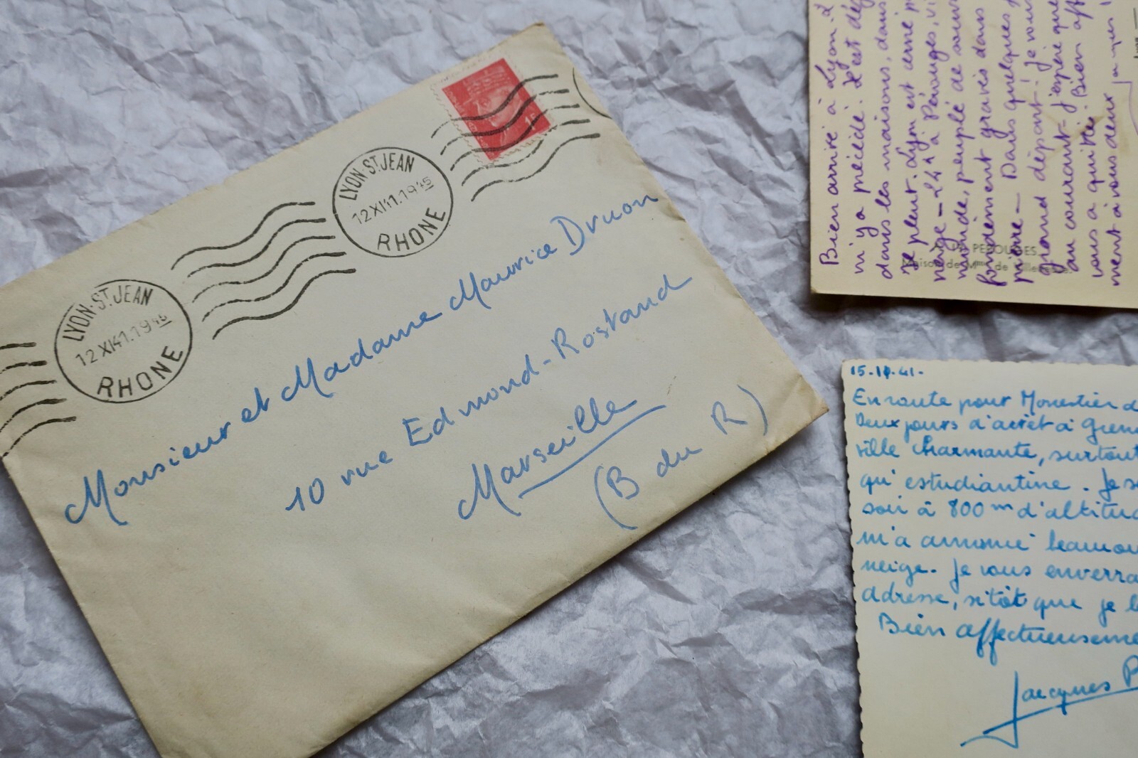JACQUES ROMANE Lettre autographe manuscrite signée & cartes - La Librairie Antique