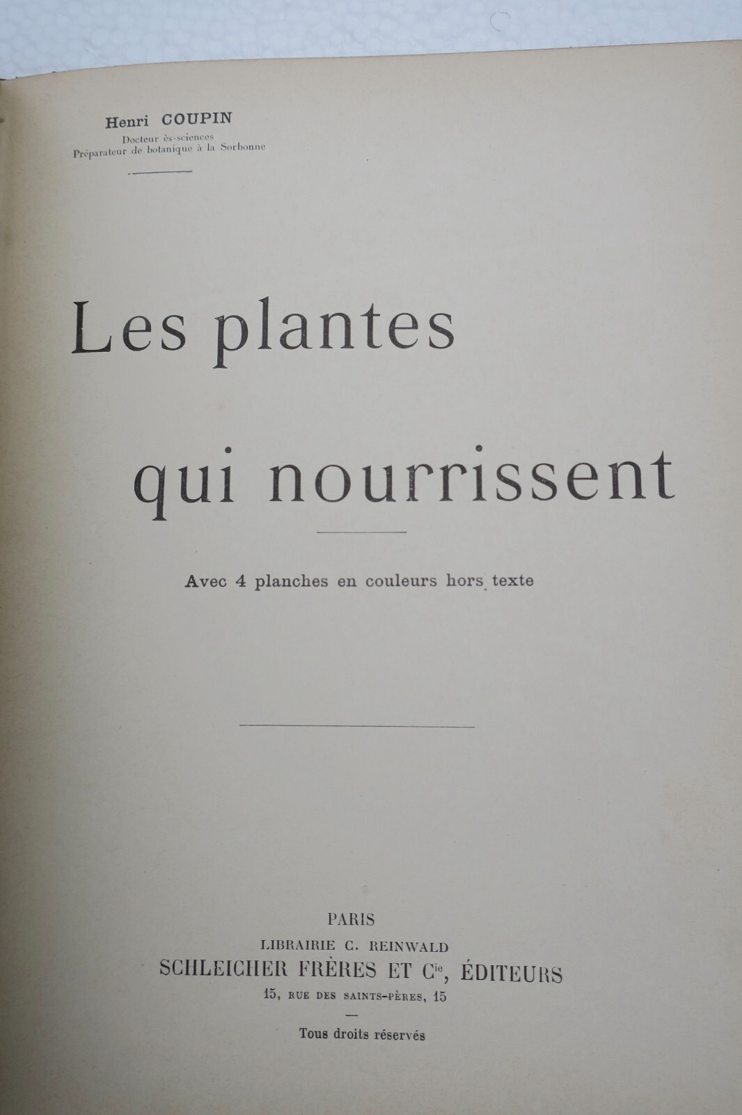 植物：栄養、治療、毒性<span class="lla-card-orig-wrap"><span class="lla-card-orig">❦ Jardin Coupin, Henri. Les plantes qui nourrissent, qui guérissent, 1905</span></span> - La Librairie Antique