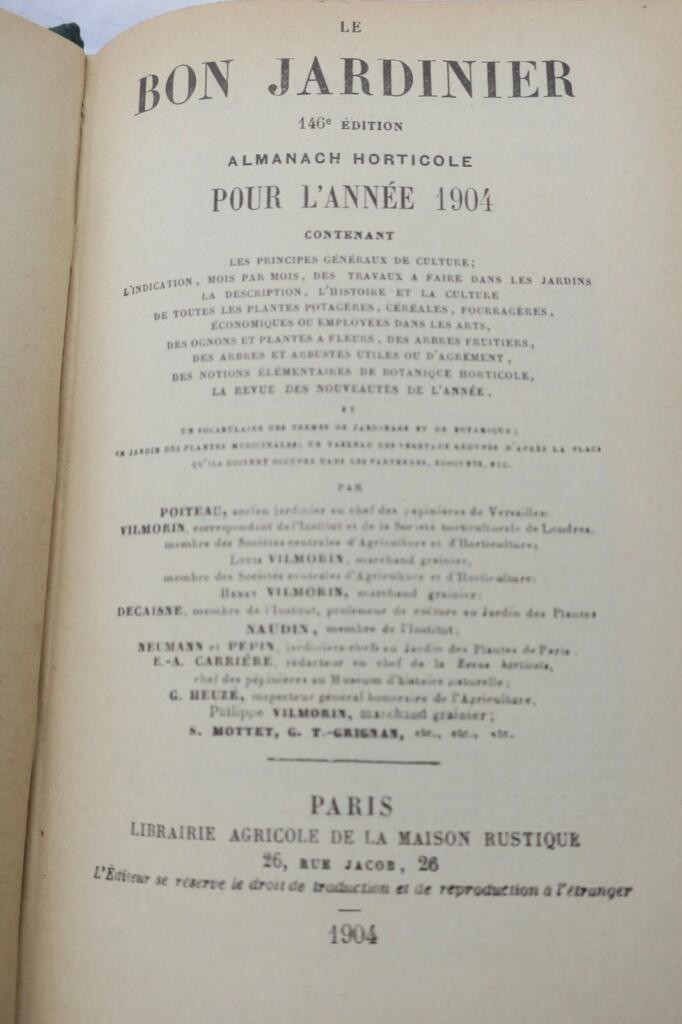 Garten Almanach für 1904