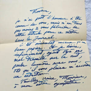 Jean d'Orsay belle lettre autographe manuscrite