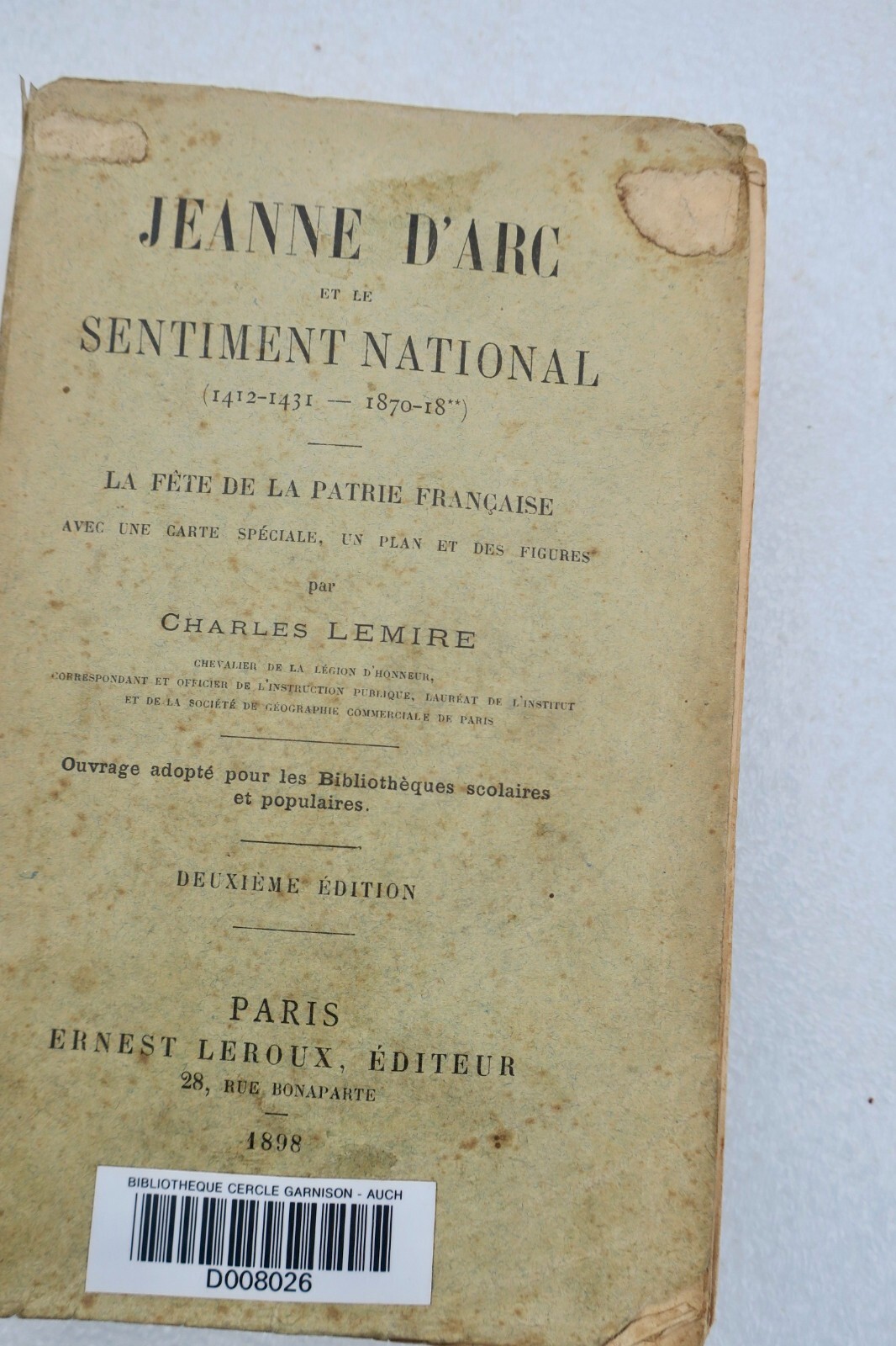 Jeanne d'Arc und Nationalgefühl<span class="lla-card-orig-wrap"><span class="lla-card-orig">❦ Jeanne d’Arc et le Sentiment National (1412 – 1431 – 1870 – 18**).</span></span> - La Librairie Antique