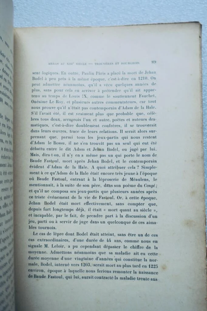 Jehan Bodel avec des commentaires sur le congé de Baude Fastoul 1909