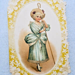jeune fille IMAGE Gauffré Embossed 100 x 165 mm.