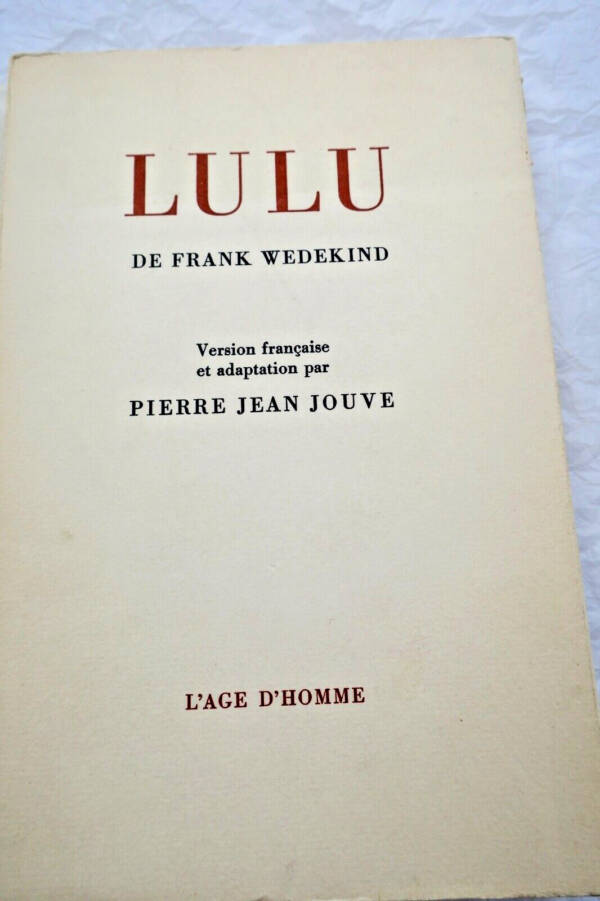 Jouve, Pierre Jean Lulu 1969 + Dédicace