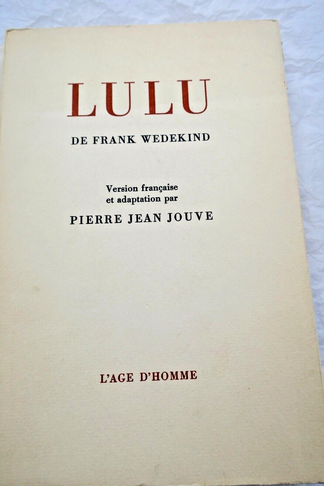 Jouve, Pierre Jean Lulu 1969 + Dedication