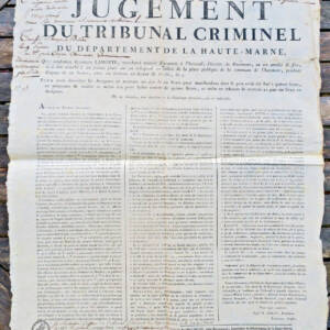 jugement du tribunal criminel (Haute-marne) discrédité les assignats AN II