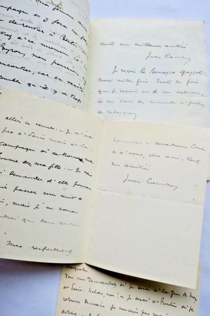 Three autographed letters from Jules Cambon