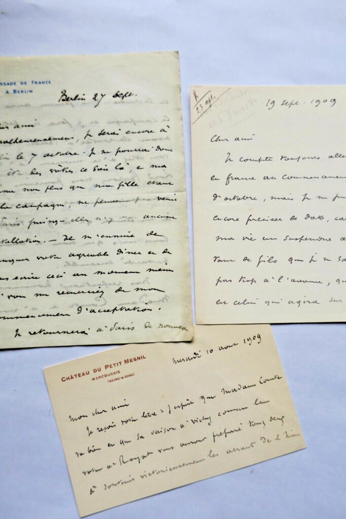 Three autographed letters from Jules Cambon