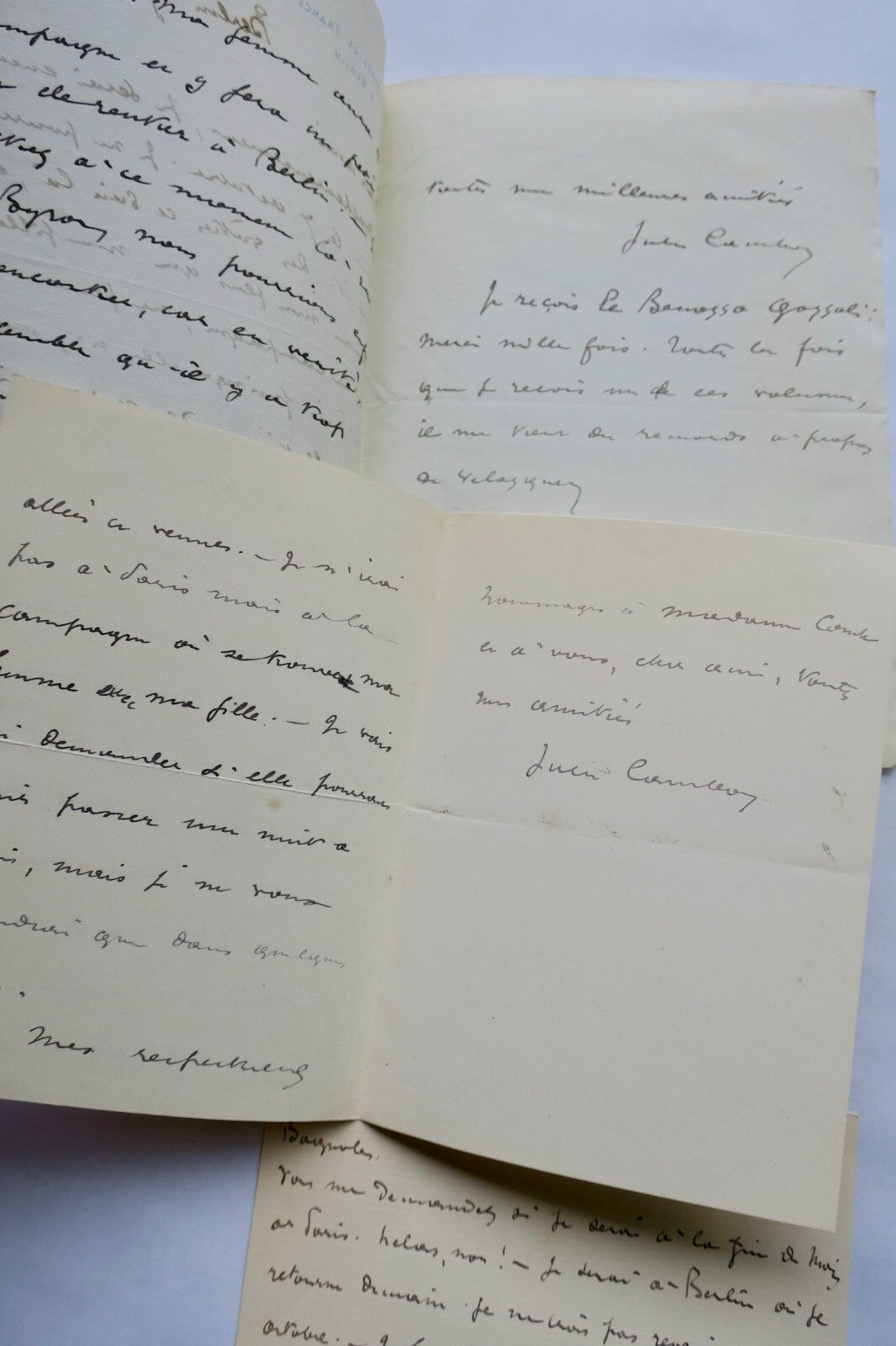 Jules Cambon 3 belle lettres autographes manuscrites - La Librairie Antique