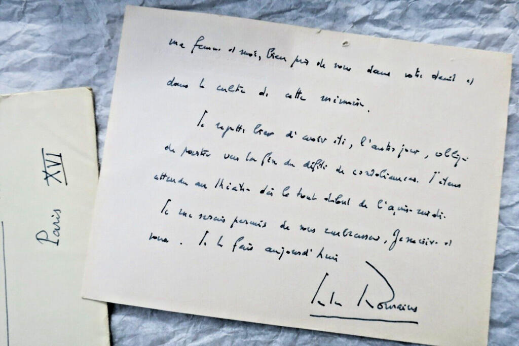Signierte Postkarte von JULES ROMAINS