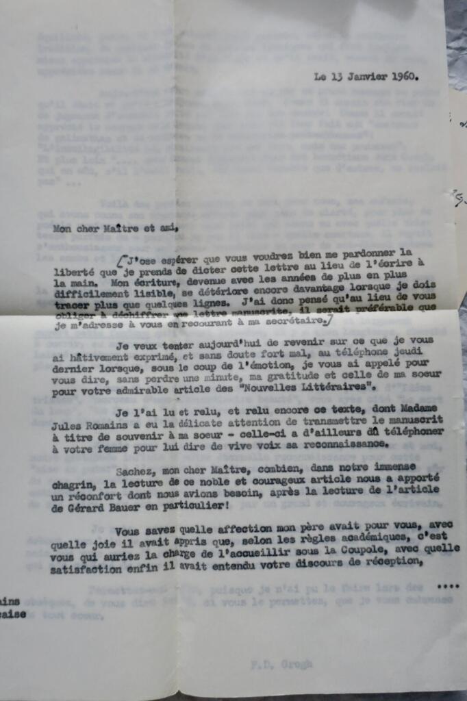 Signierte Postkarte von JULES ROMAINS
