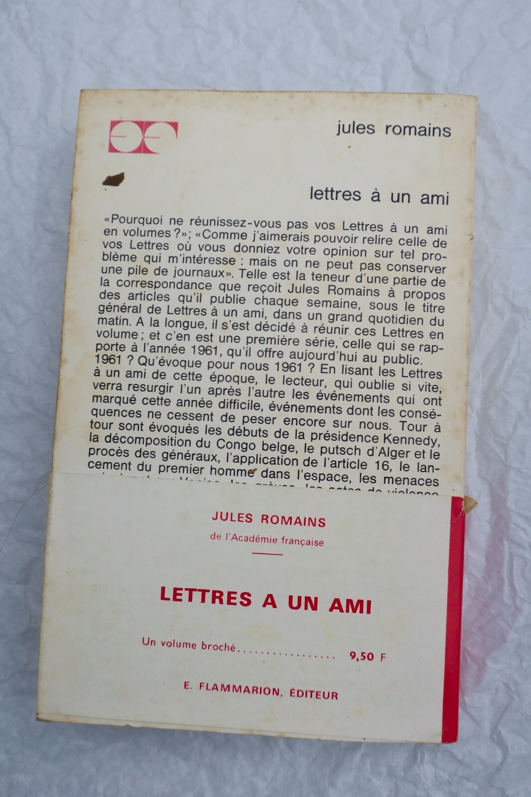 Briefe an einen Freund von Jules Romains<span class="lla-card-orig-wrap"><span class="lla-card-orig">❦ JULES ROMAINS lettres à un ami + dédicace</span></span> - La Librairie Antique