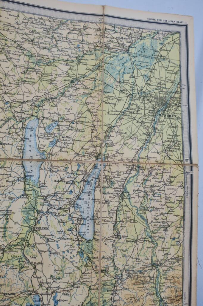 Historische Alpenkarte Bayerns & Allgäus