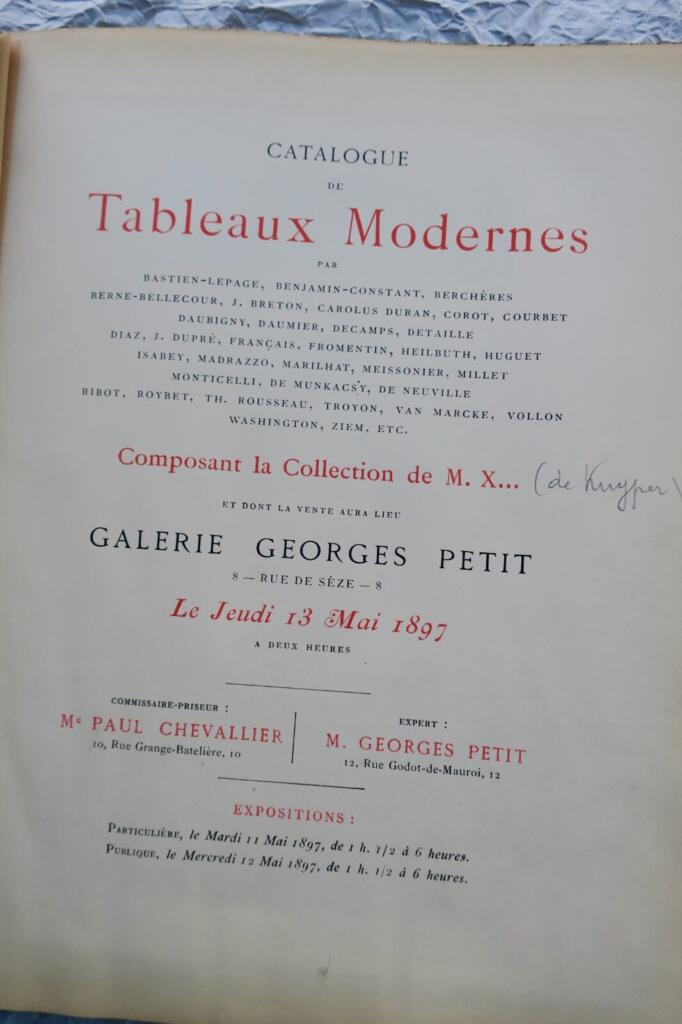 Kunstauktionskatalog moderner Gemälde, Mai 1897