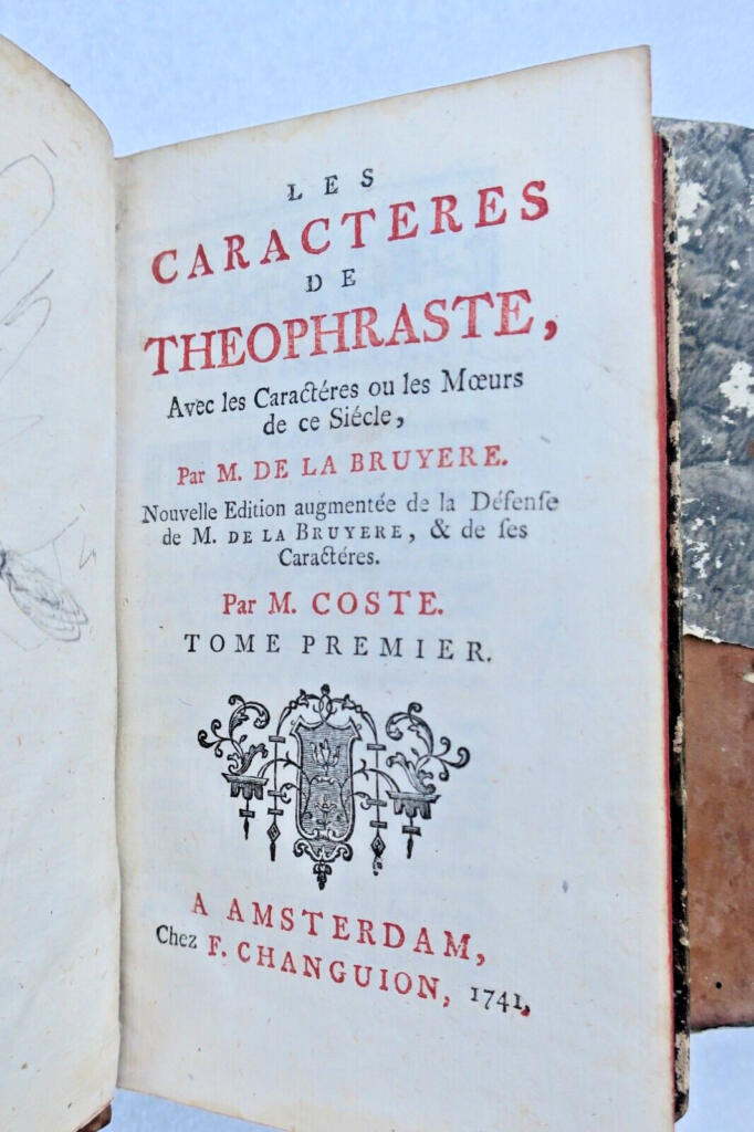 Jean de La Bruyère, LES CARACTÈRES DE THÉOPHRASTE, 1741