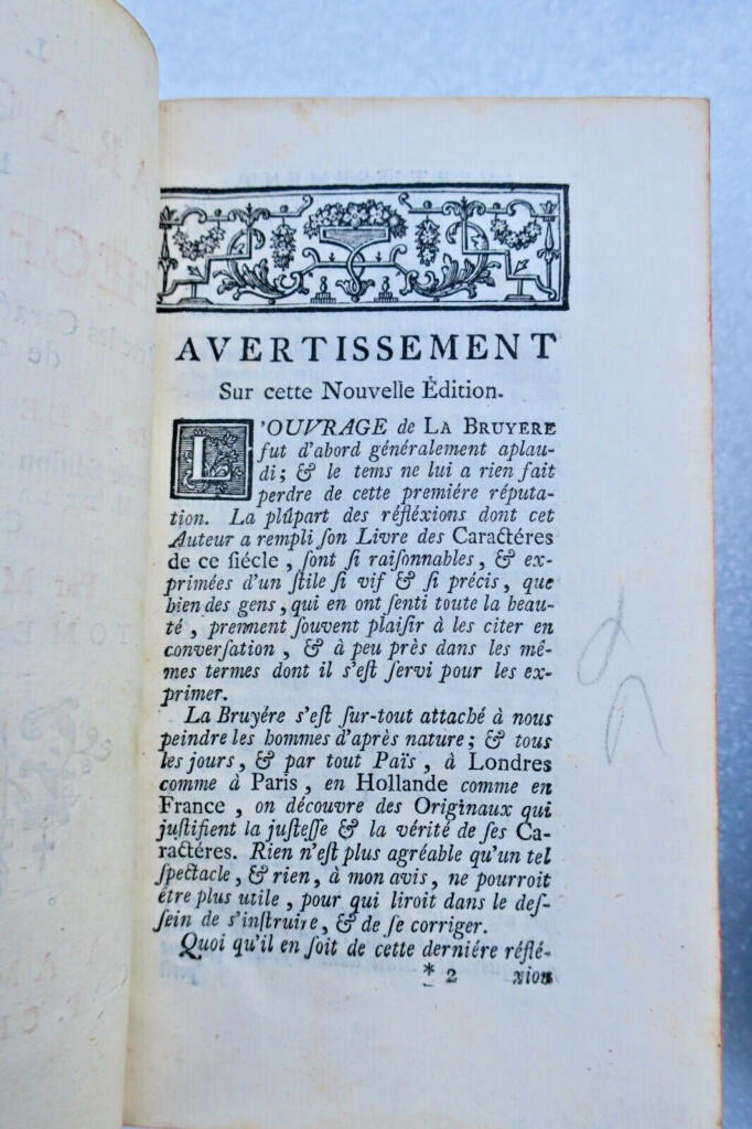 Jean de La Bruyère, LES CARACTÈRES DE THÉOPHRASTE, 1741