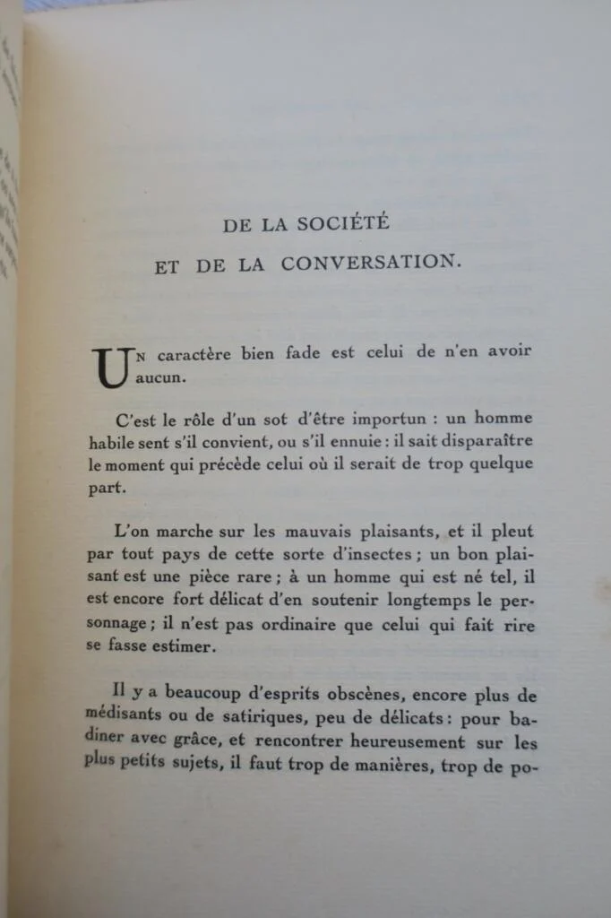 LA BRUYERE LES CARACTÈRES de Théophraste avec les caractères 1928