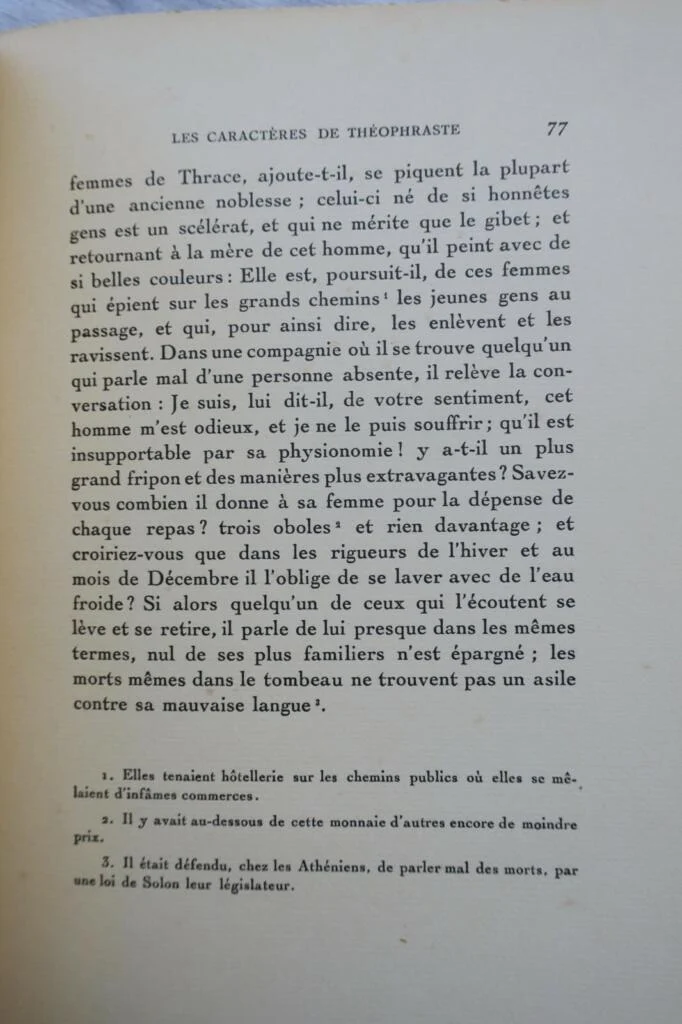 LA BRUYERE LES CARACTÈRES de Théophraste avec les caractères 1928