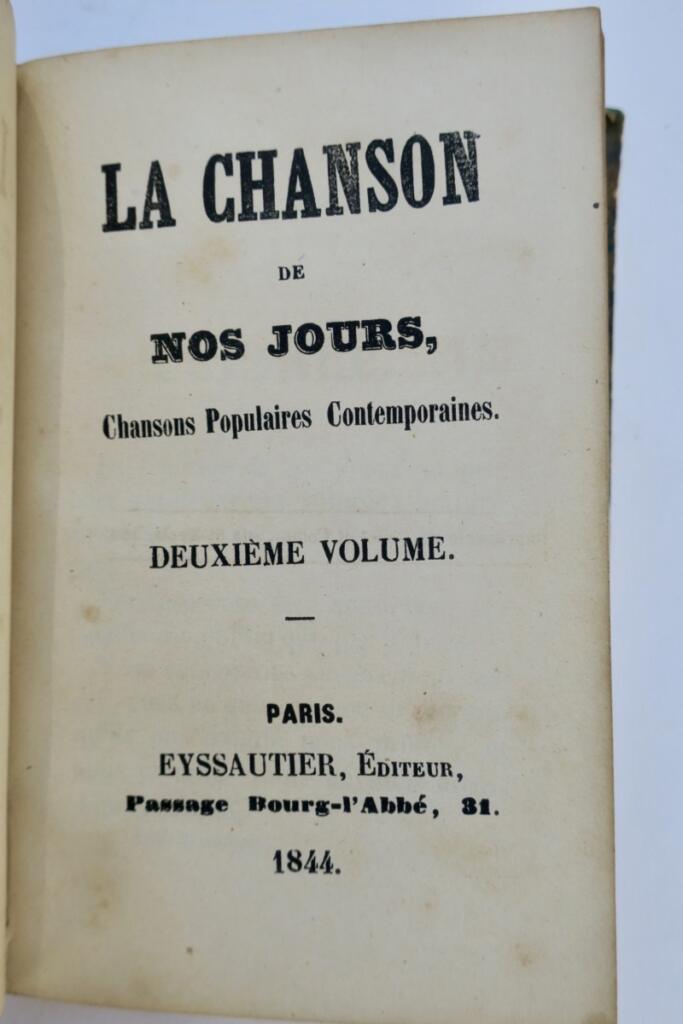 La chanson de nos jours 1844