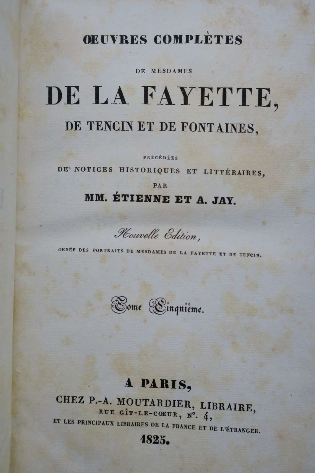 La Fayette Oeuvres Completes de Mesdames de la Fayette de Tencin et de Fontaine – Image 6