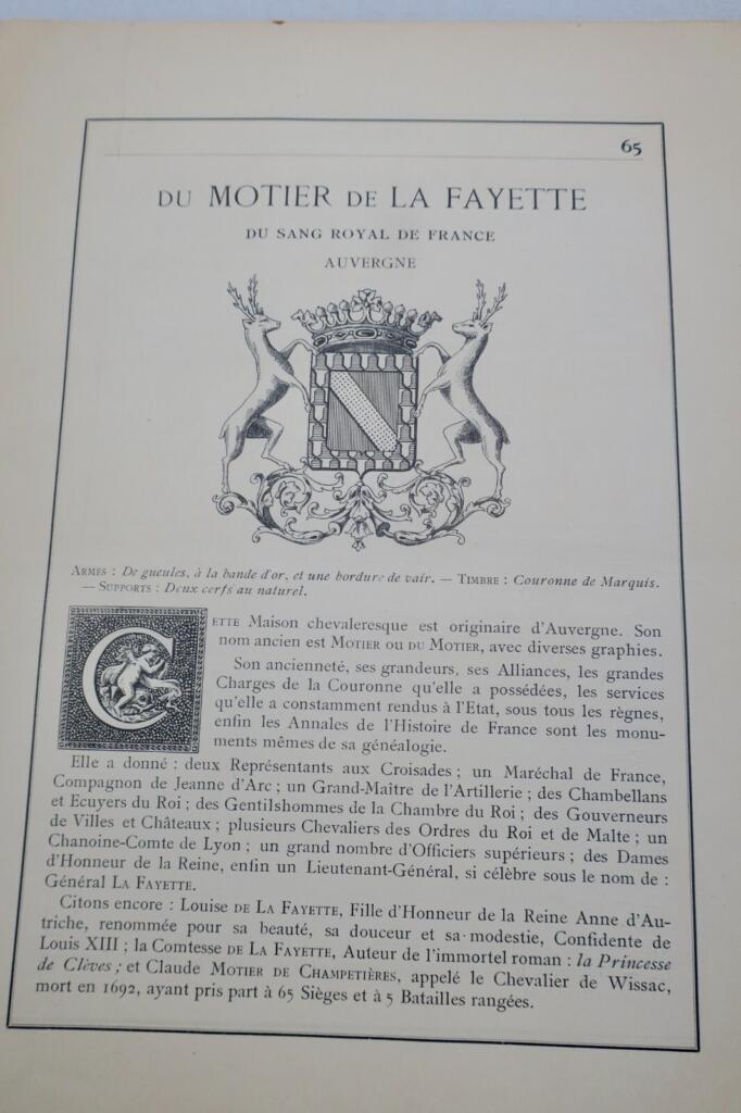 Stammtafel des Hauses Motier de la Fayette
