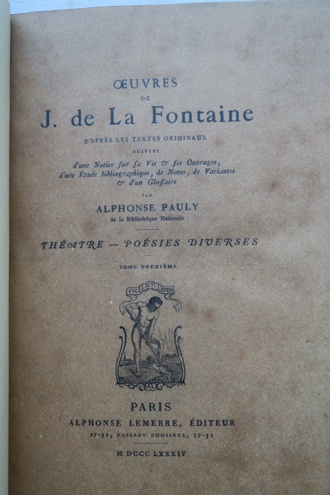 戏剧与诗歌选集<span class="lla-card-orig-wrap"><span class="lla-card-orig">❦ LA FONTAINE Oeuvres Lemerre Théâtre ré-imposé</span></span> - La Librairie Antique