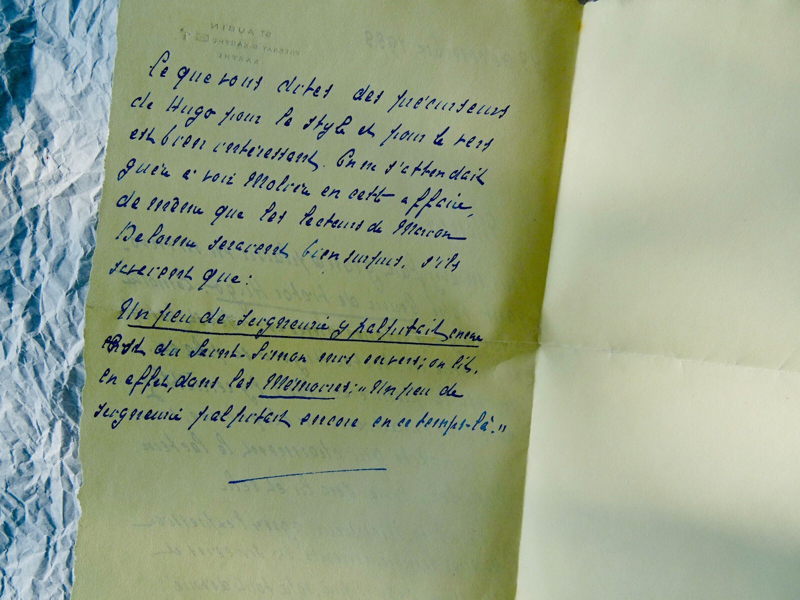 La Force lettre autographe - La Librairie Antique