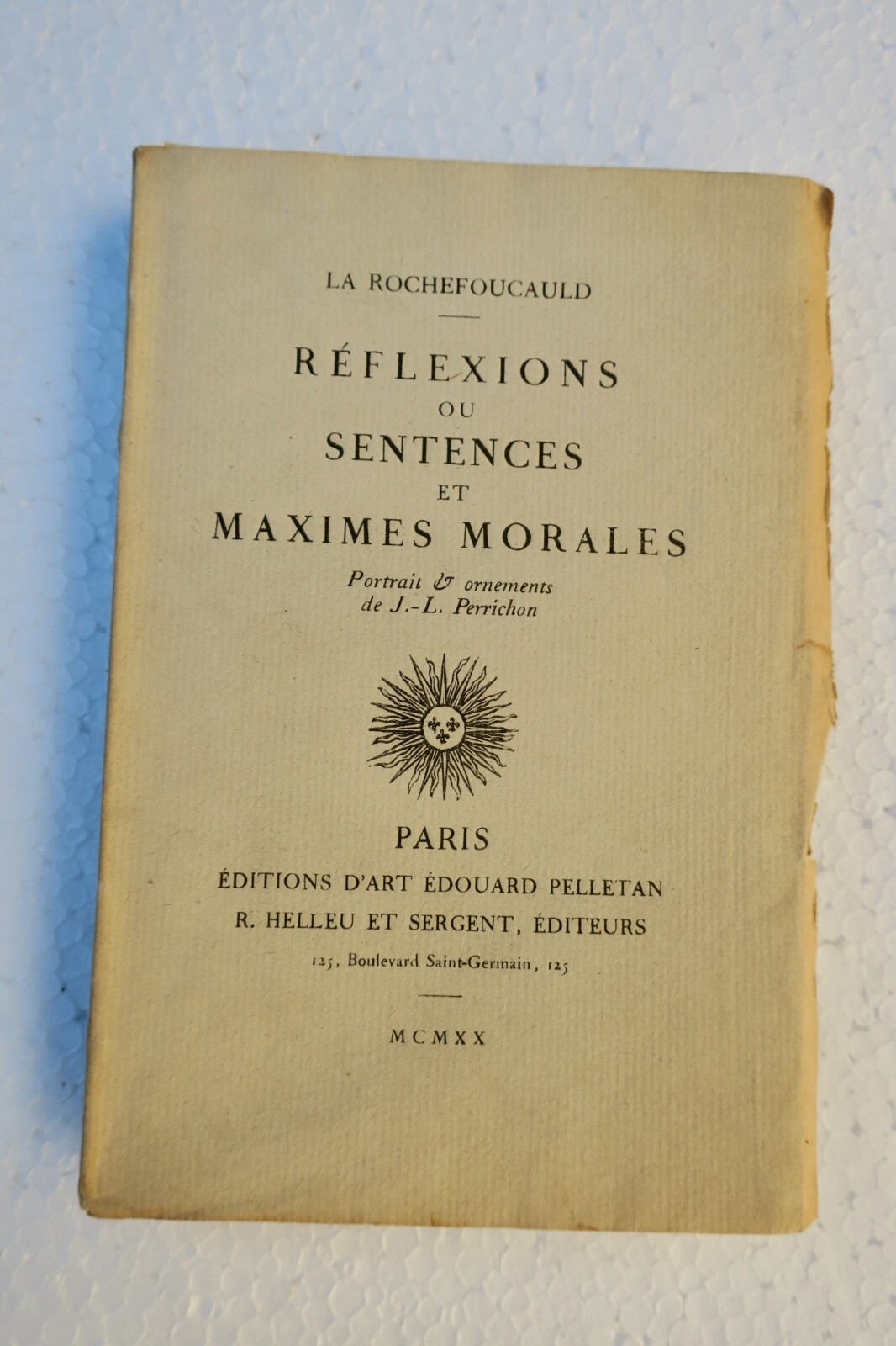 Moralische Reflexionen und Maximen<span class="lla-card-orig-wrap"><span class="lla-card-orig">❦ LA ROCHEFOUCAULD Réflexions ou sentences et maximes morales 1920</span></span> - La Librairie Antique