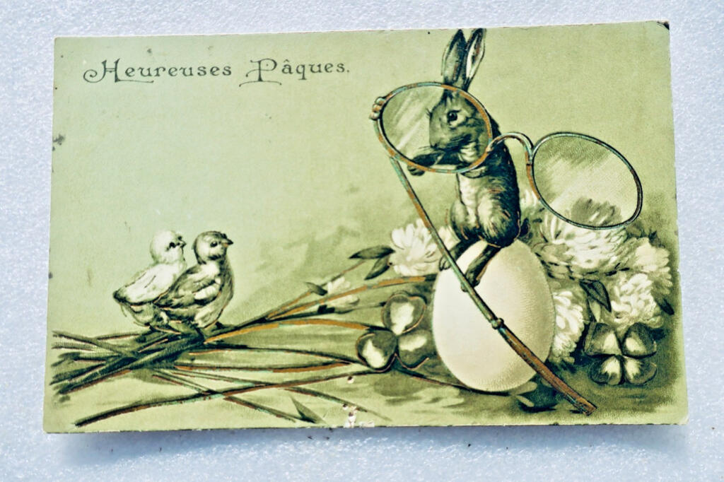 LAPIN poussin heureuse Pâques 1905