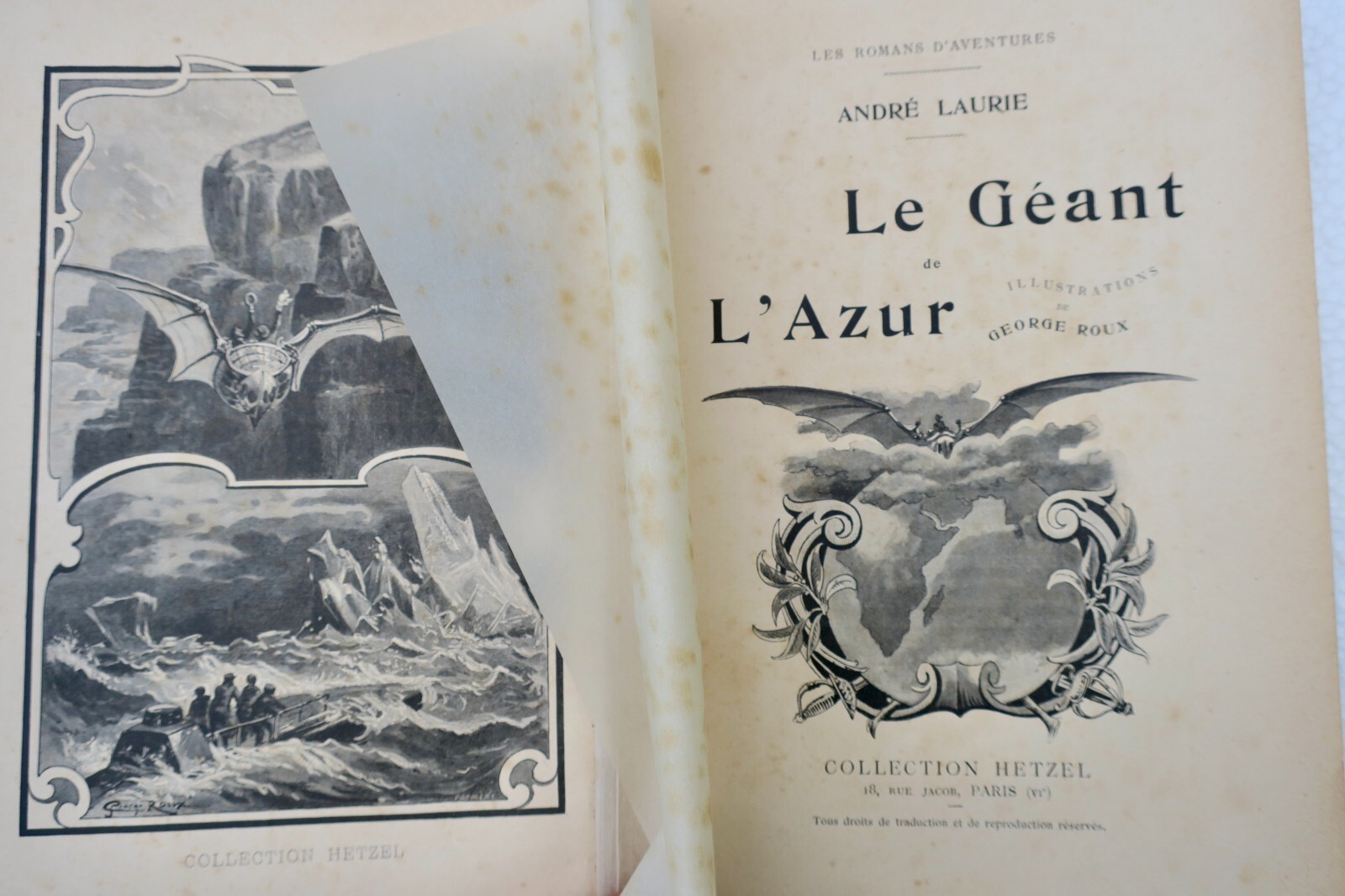 Laurie (André) Le géant de l'azur. Illustrations de Georges Roux. HETZEL - Image 3
