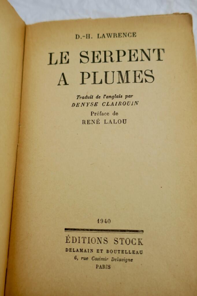 LAWRENCE, D.-H. Le serpent à plumes