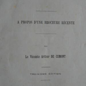 LES INCURABLES a propos d'une brochure récente Vcte de Caumont 1883