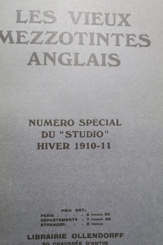 Sonderausgabe über englische Mezzotinten<span class="lla-card-orig-wrap"><span class="lla-card-orig">❦ LES VIEUX MEZZOTINTES ANGLAIS. Numéro spécial du “Studio” hiver 1910-11.</span></span> - La Librairie Antique