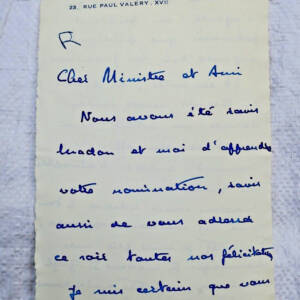 Lettre manuscrite autographe Michel Robida