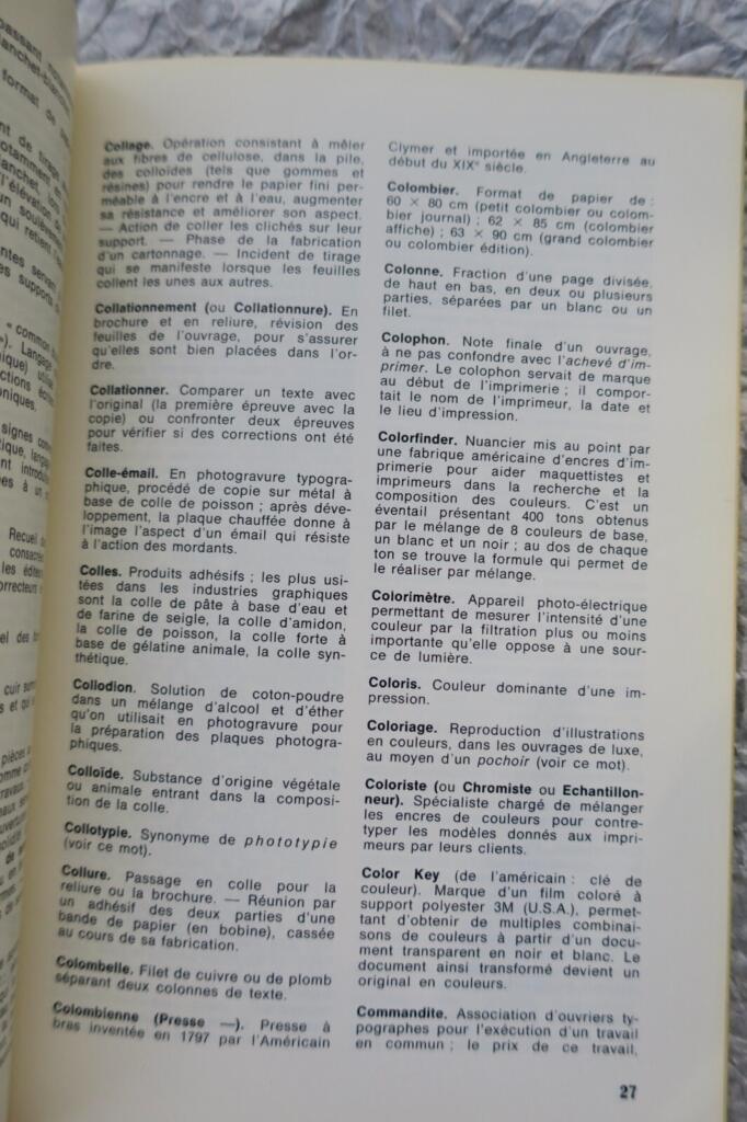 Graphic Industries Terminology Reference 1974