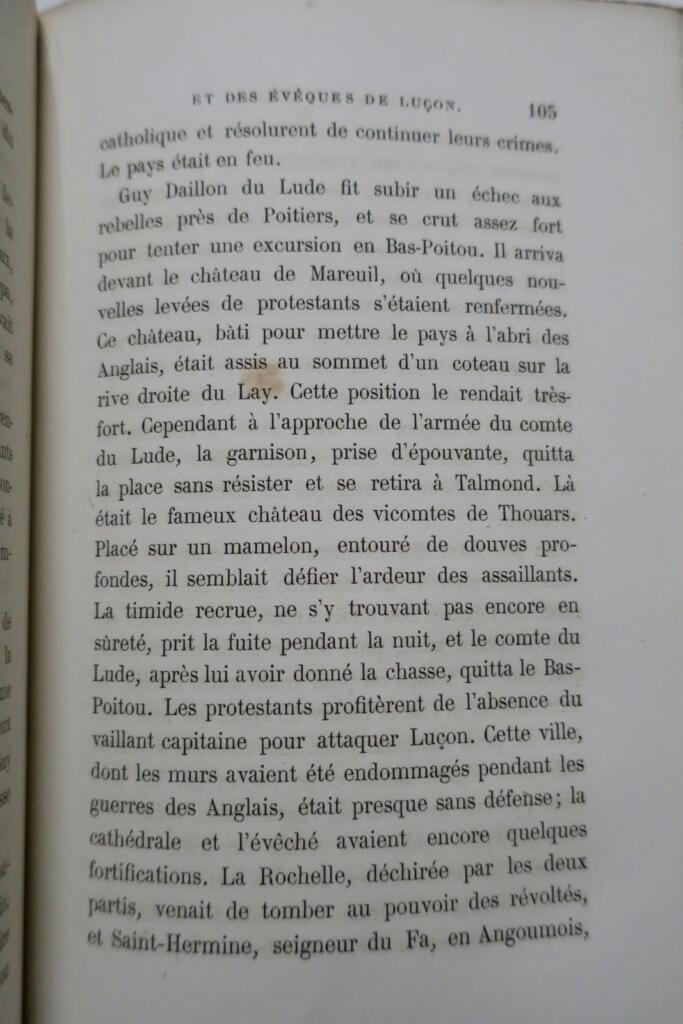 History of Monks and Bishops of Luçon