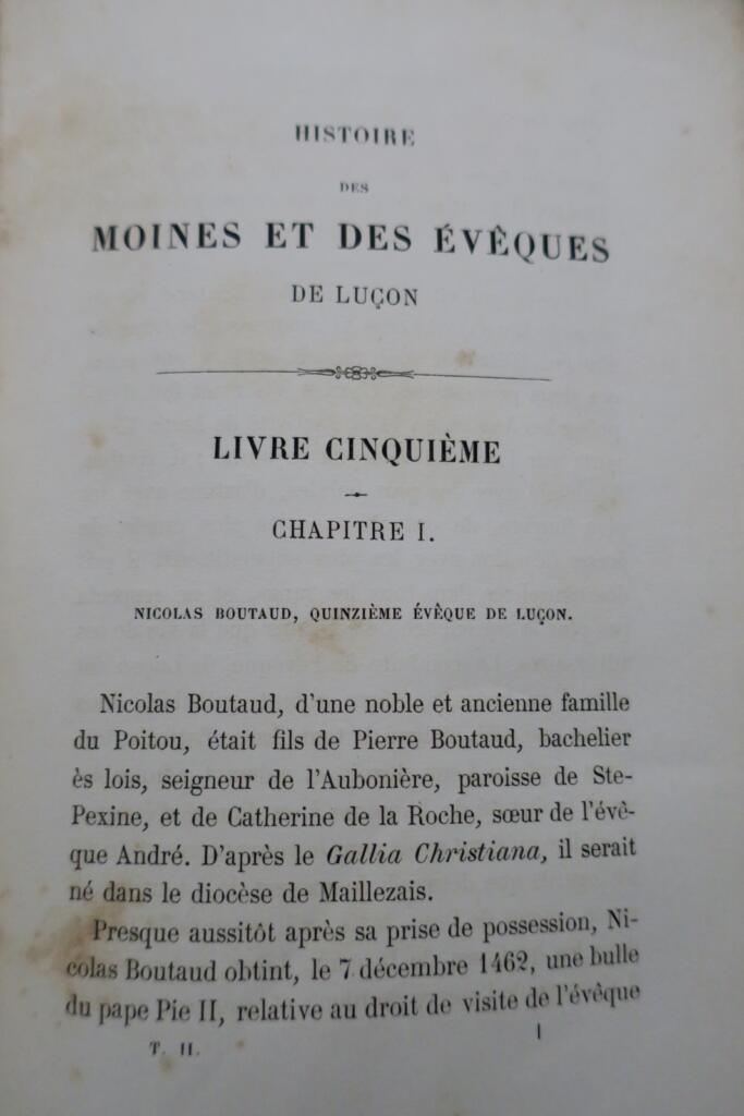 History of Monks and Bishops of Luçon