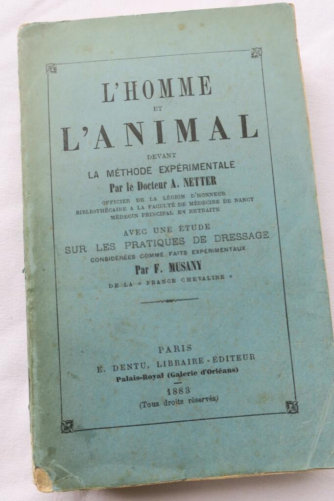 L’homme et l’animal devant la méthode expérimentale 1883