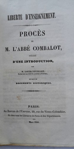 教育の自由:アベ・コンバロ事件裁判(1844年) - Image 3