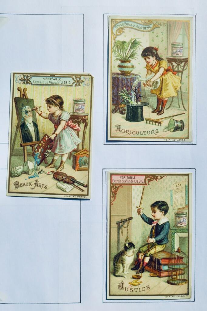 Liebig 3 Chromos liebig Beaux-Arts Justice Agriculture