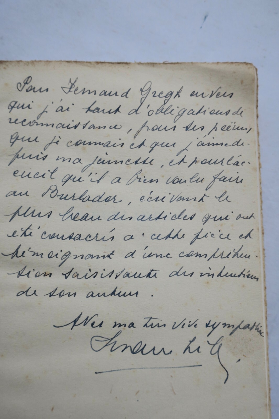 The Mocker - Signed inscription from author<span class="lla-card-orig-wrap"><span class="lla-card-orig">❦ Lilar, Suzanne Le Burlador Editions des Artistes + dédicace</span></span> - La Librairie Antique
