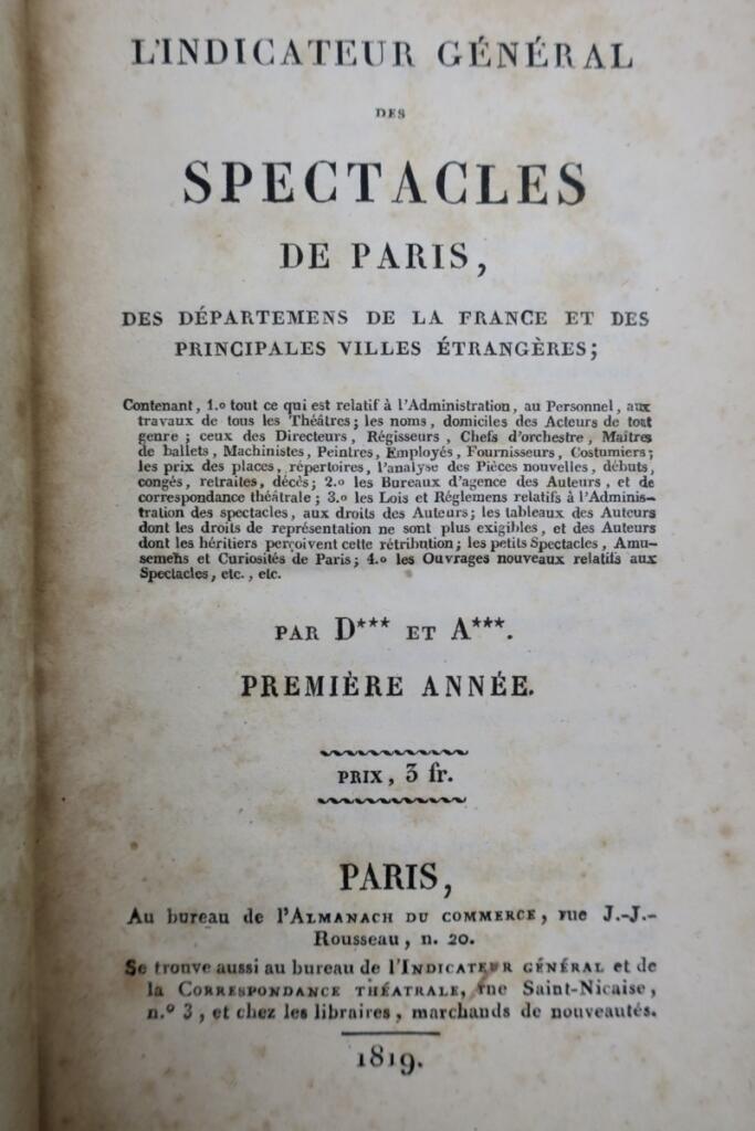 Pariser Unterhaltungsführer 1819