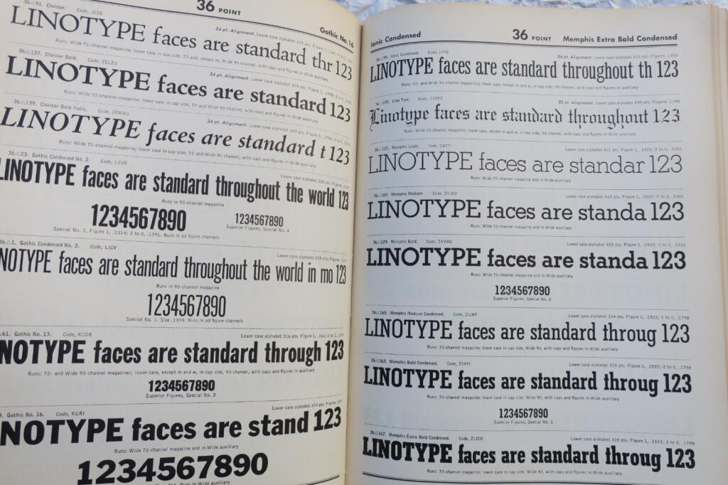 Specimens of Linotype Types