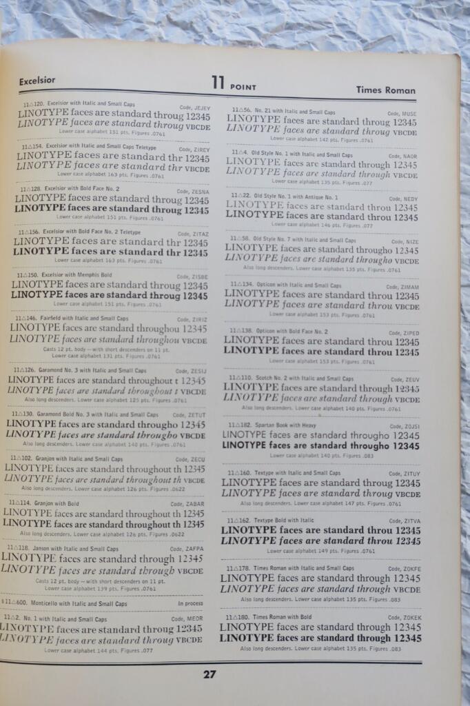 Specimens of Linotype Types