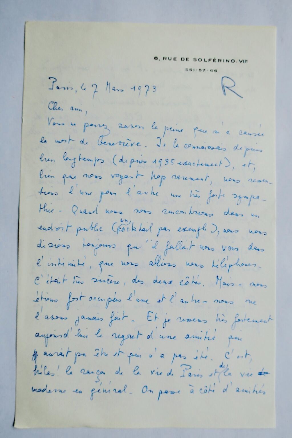 Autographed Letter by Jules Romain