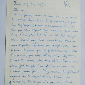 Lise Jules Romains handschriftlicher Brief in schöner Schrift