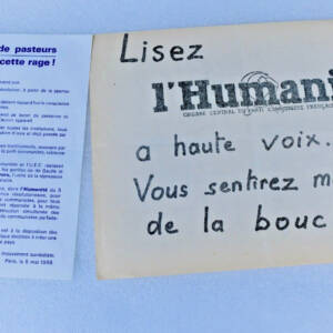 Lisez à haute voix l'humanité vous sentez mauvais de la bouche Humanité 1968